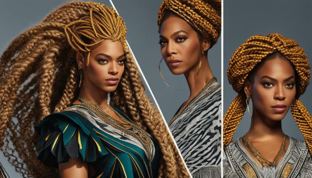 Beyonce with her iconic braids
