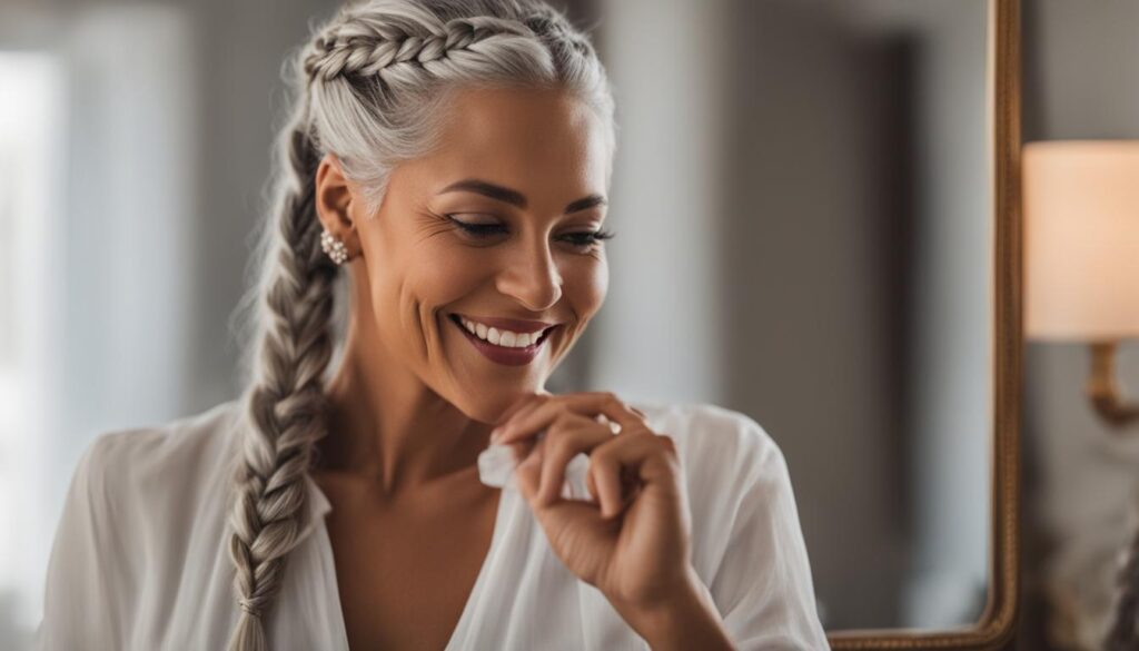 Braided hairstyle for women over 50