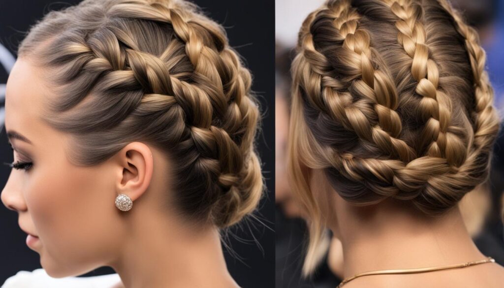 Dutch braids on short hair