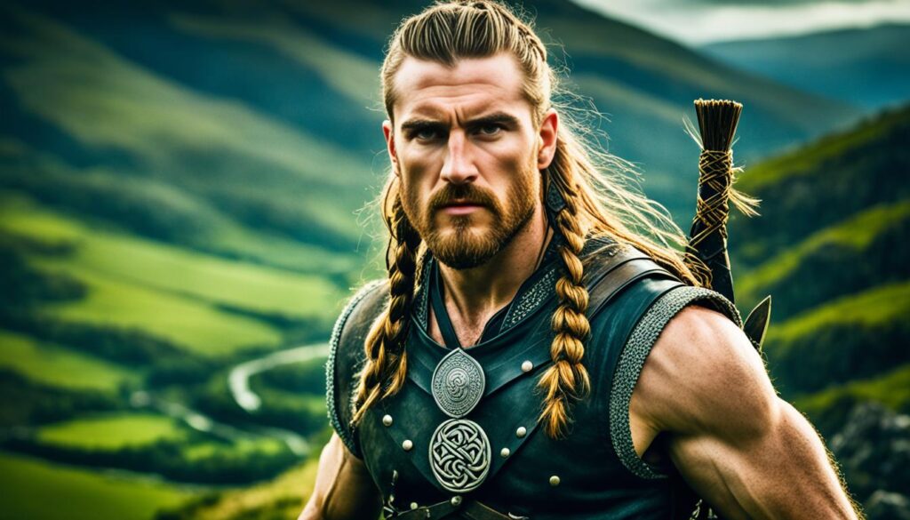 Celtic warrior with braided hair