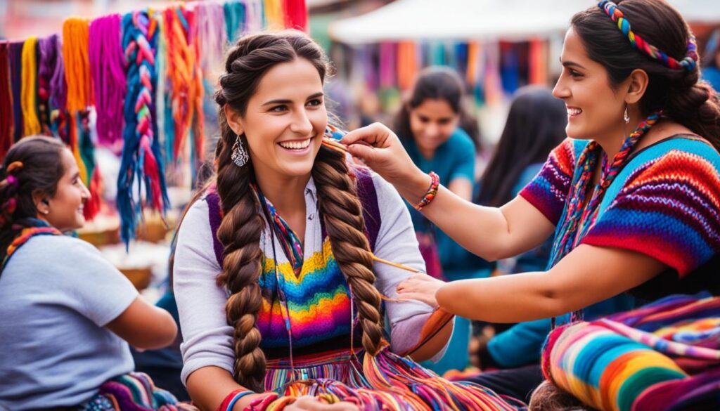 Do Peruvians wear braids?