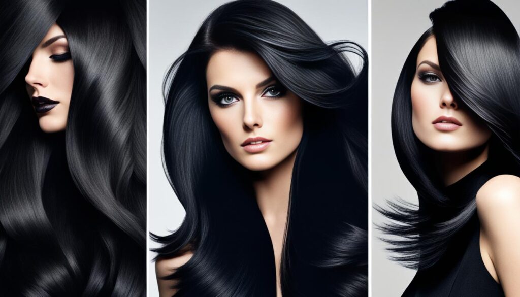 Jet black and 1B hair color